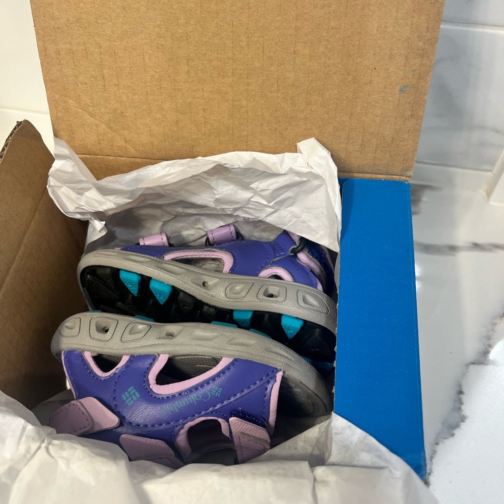 New Columbia unisex-child Techsun 3 Strap Sandal.Size 4 Toddler Purple/Blue‎ - Picture 7 of 8